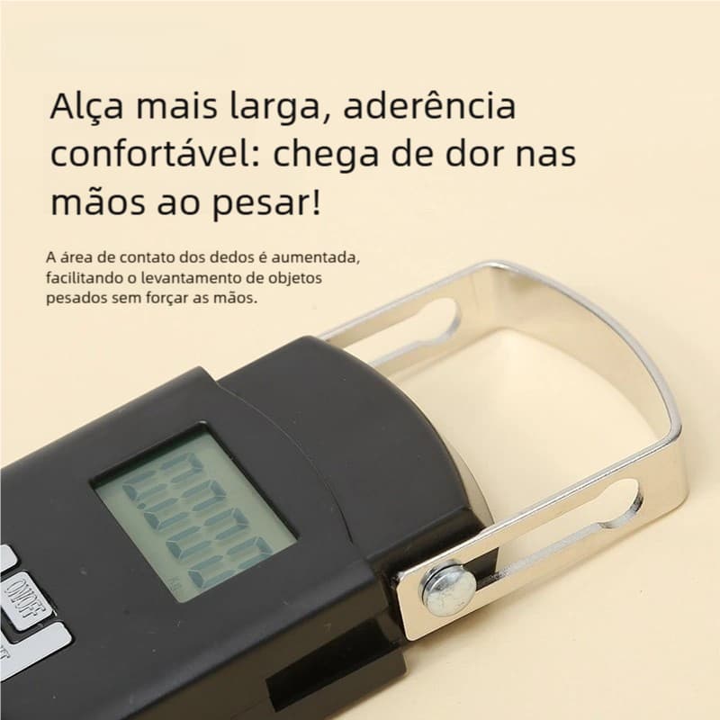 50kg Balança Portátil de Mão Gancho – Digital para Bagagem e Mala