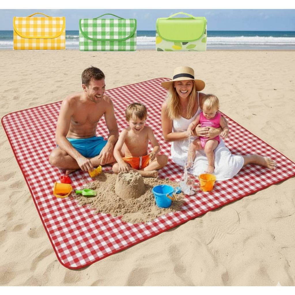 Tapete Piquenique Impermeável Dobrável 2x2m Grande com Alça Toalha Ideal para Picnic Parque Praias Passeios Prova  Água
