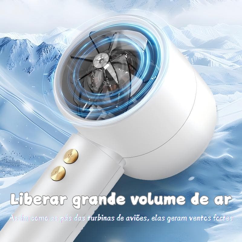 Ventilador portátil de alta velocidade com 100 velocidades, mini ventilador turbo portátil recarregável via USB