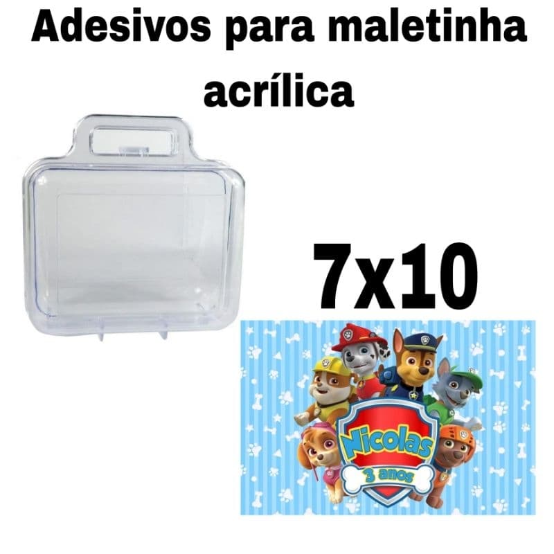 ADESIVOS PARA MALETINHA acrílicas personalizados 7x10 VENDEMOS APENAS O ADESIVO