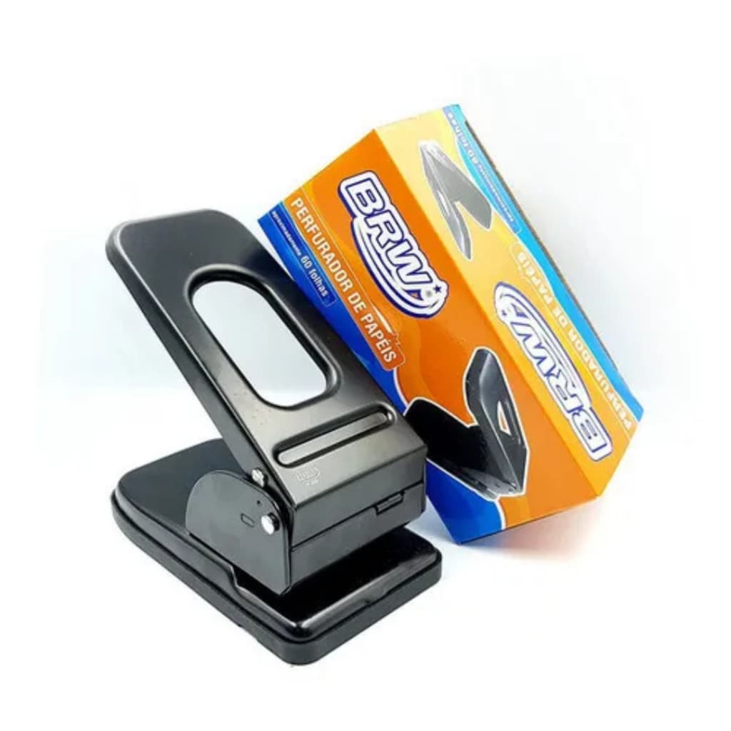 Perfurador De Papel Metal 2 Furos p/60fls Preto BRW