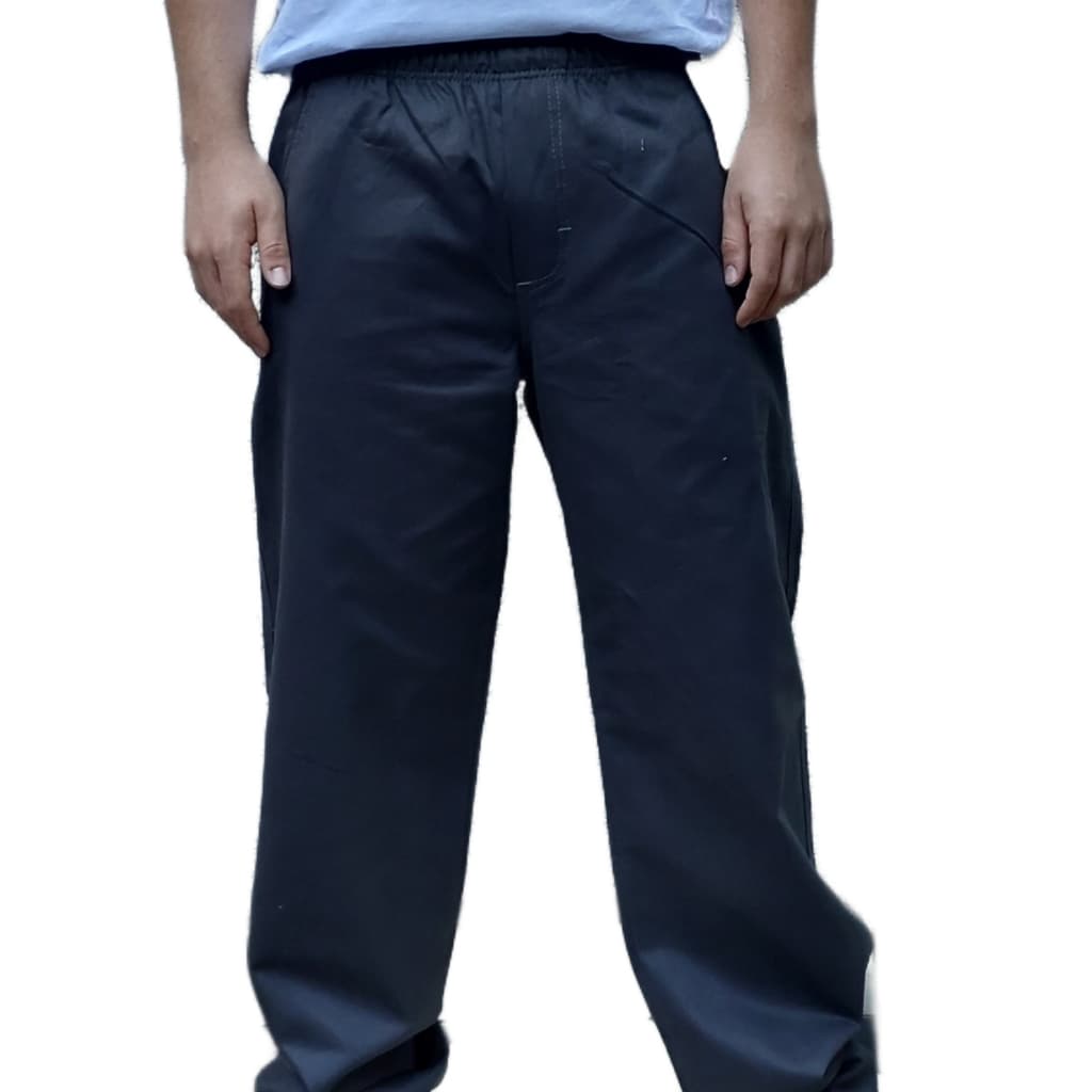 Calça de trabalho Brim Leve com Quatro Bolsos dois frontais e dois traseiro na cor preto Royal Branco e Cinza