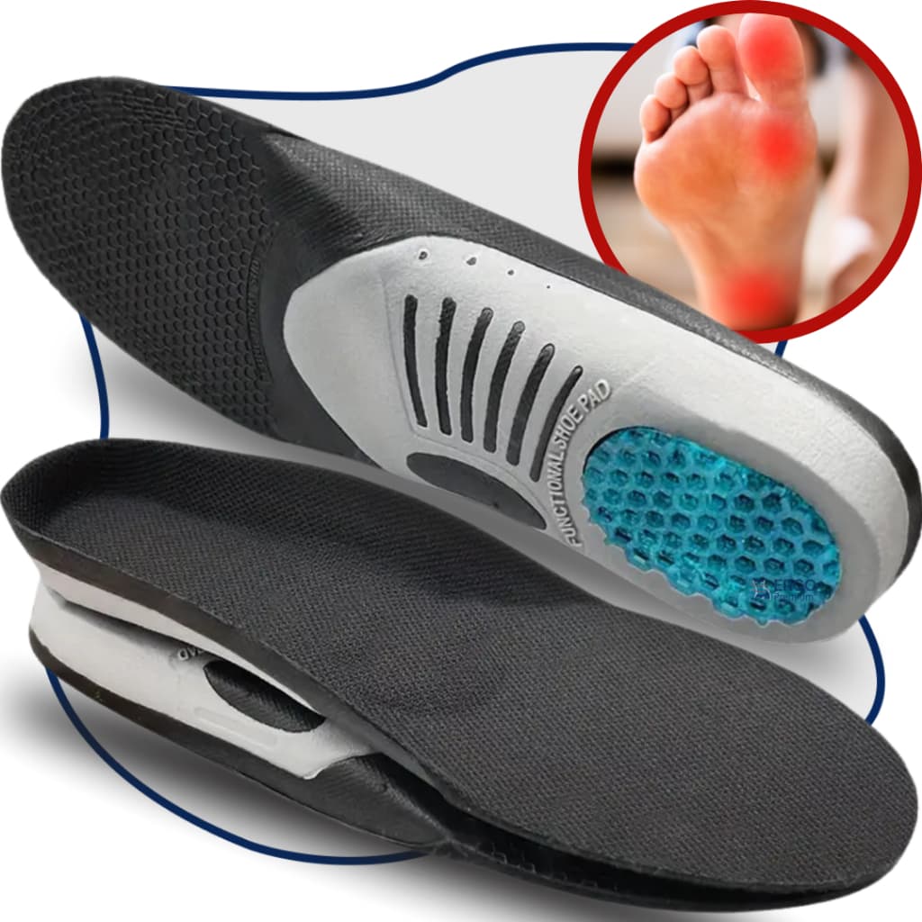 Palmilha Ortopédica Com Calcanhar em Gel Tratamento Fascite Plantar e Esporão