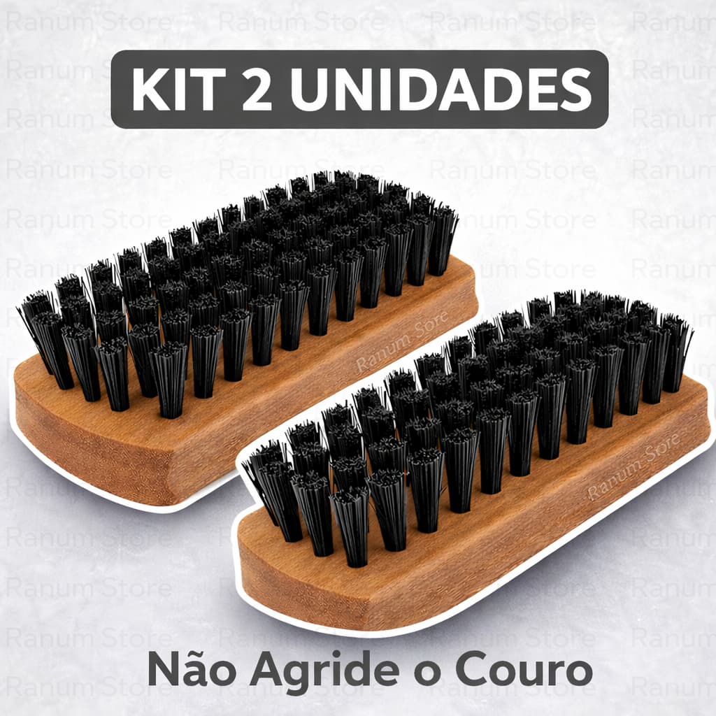 Kit 2 Escova de Sapato e Estofados | Engraxar e Lustrar | Cerdas Macias