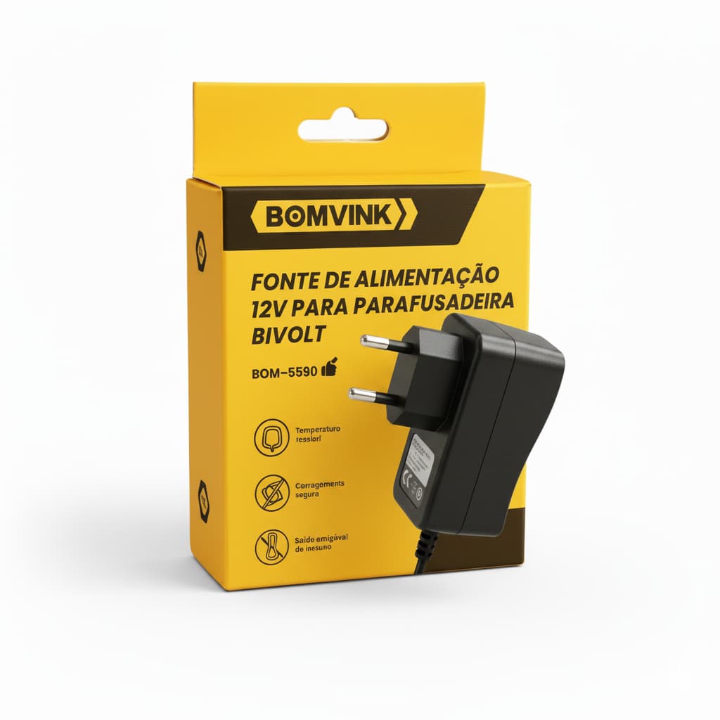 Fonte De Alimentação 12v Para Parafusadeira Bivolt Resistente Bomvink - Promoção!!