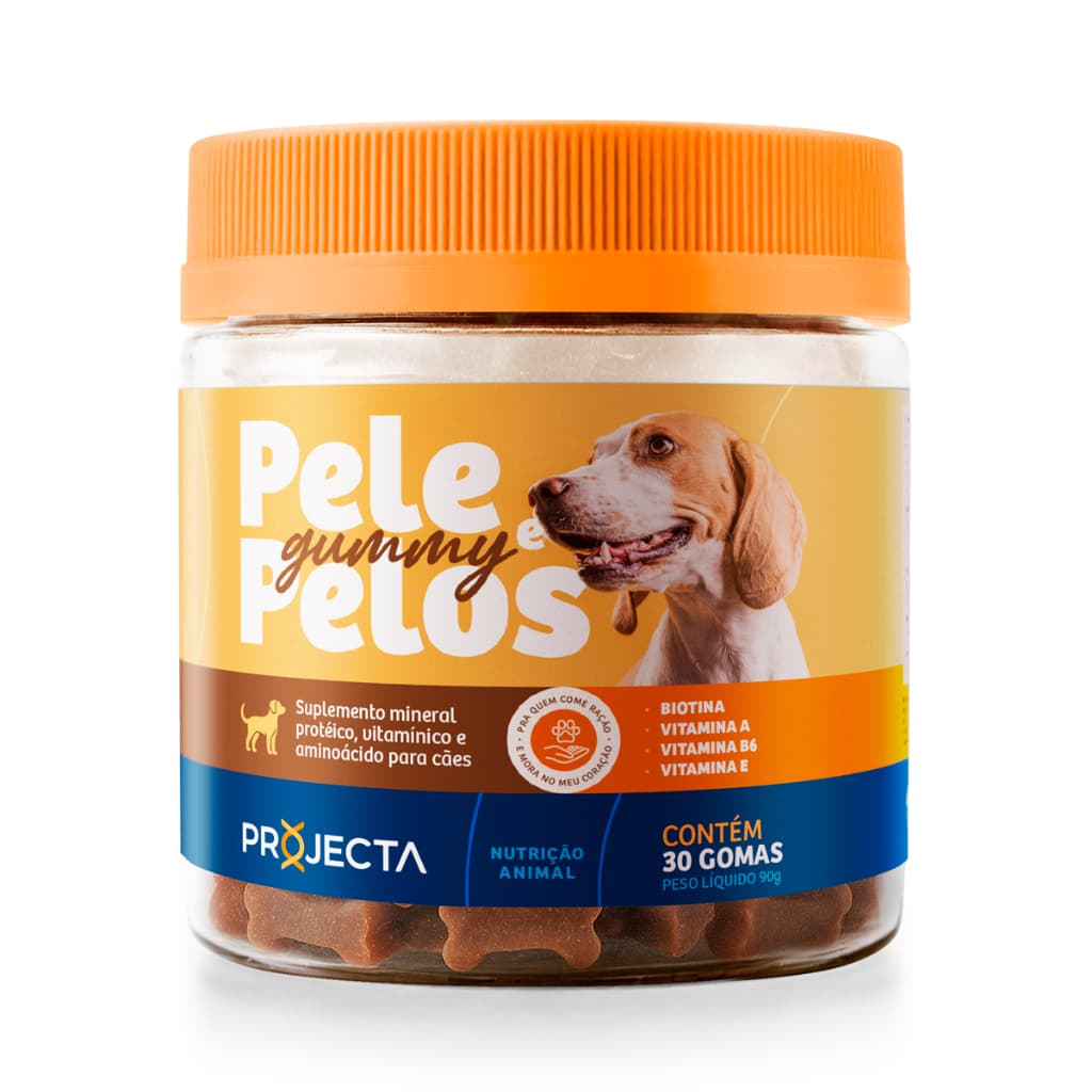 Gummy Dermatológico Diminui Coceira Lambeduras Queda De Pelo Projecta