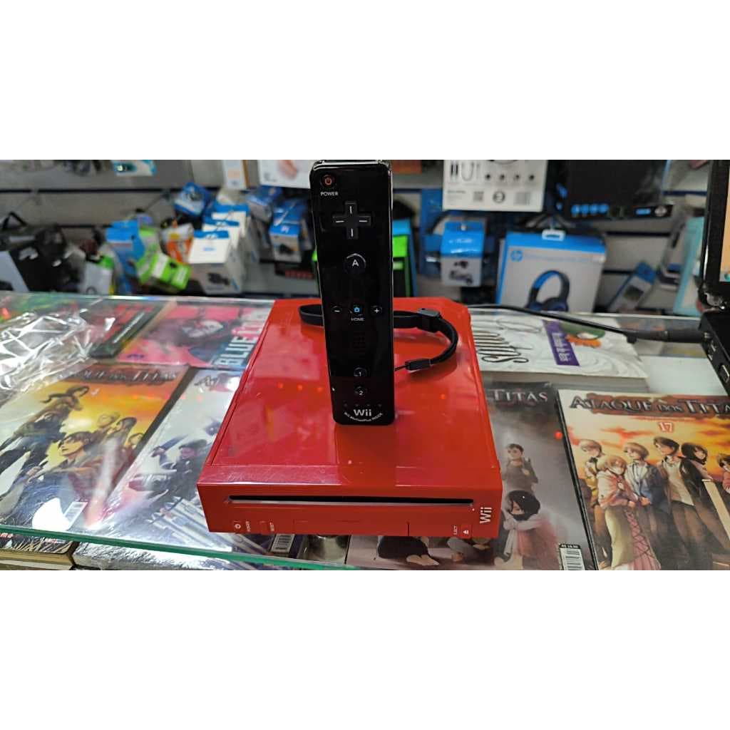 nintendo wii vermelho  1 remote