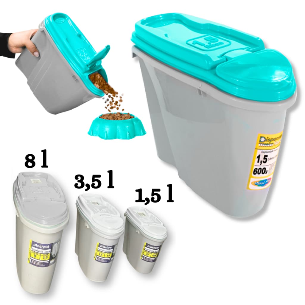 Pote Dispenser Home Porta Ração Armazenamento Grãos Cachorro e Gato Antiformiga Vedação de Insetos