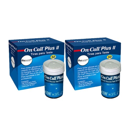 KIT Tiras para Medir Glicose On Call Plus Tiras para medir Glicose Fitas Diabetes