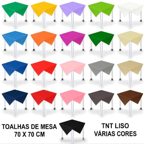 kit 5 /10/20 Toalhas de Mesa TNT 70x70cm Descartável – Festa, Buffet, Cobre Mancha, Decoração