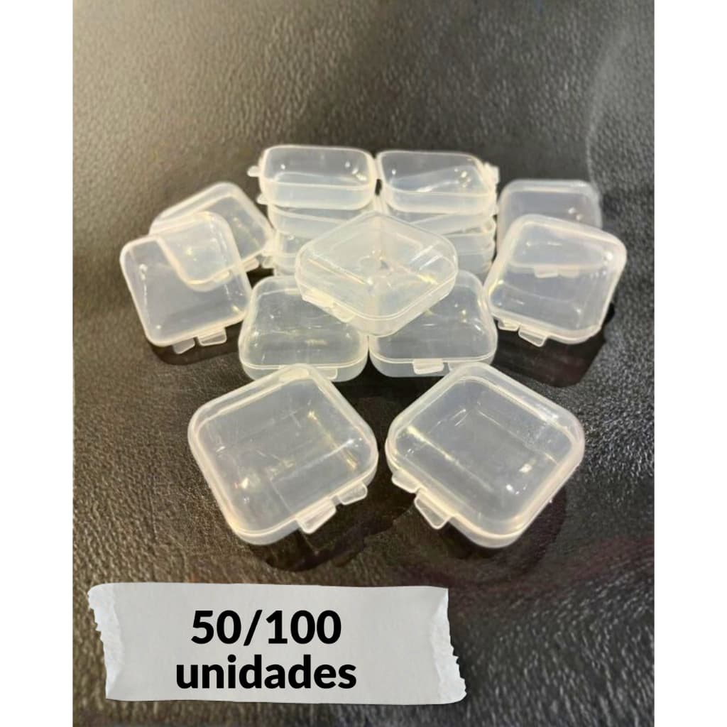 Kit 50/100 Caixinhas Organizadoras Transparente Porta Joias Brincos Anéis Pingente Multiuso