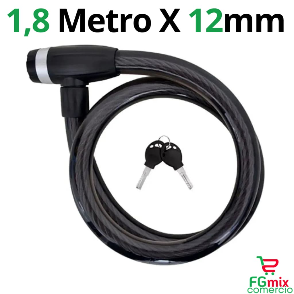 Trava Cadeado 1 ,8 Metros para Moto Bike Corrente Trava Grande Reforçado Longo
