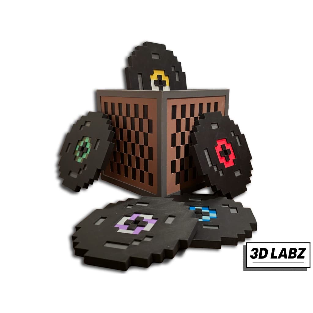 Kit 4 Porta Copos Minecraft Discos de Música | Discos de Vinil Pixelados Minecraft |