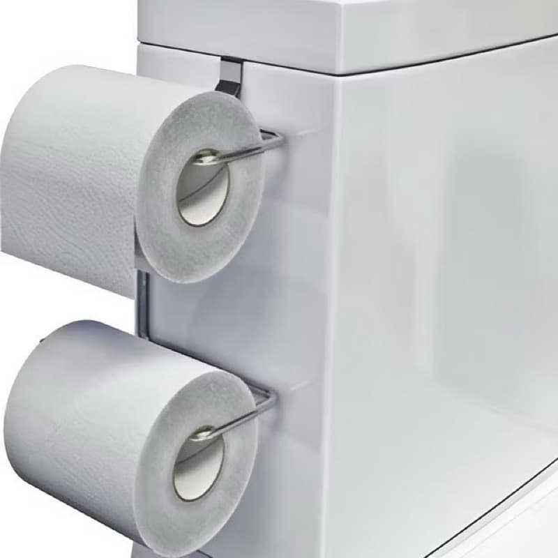 Suporte Porta Papel Higienico Duplo Aramado Para Caixa Acoplada Cromado Aço CROMADO