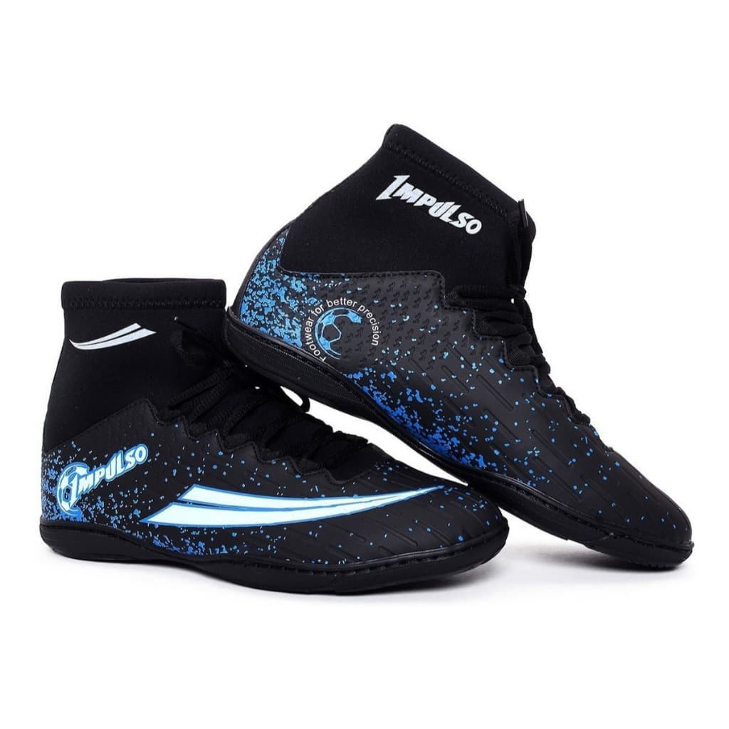 chuteira futsal cano longo sola lisa quadra futsal botinha