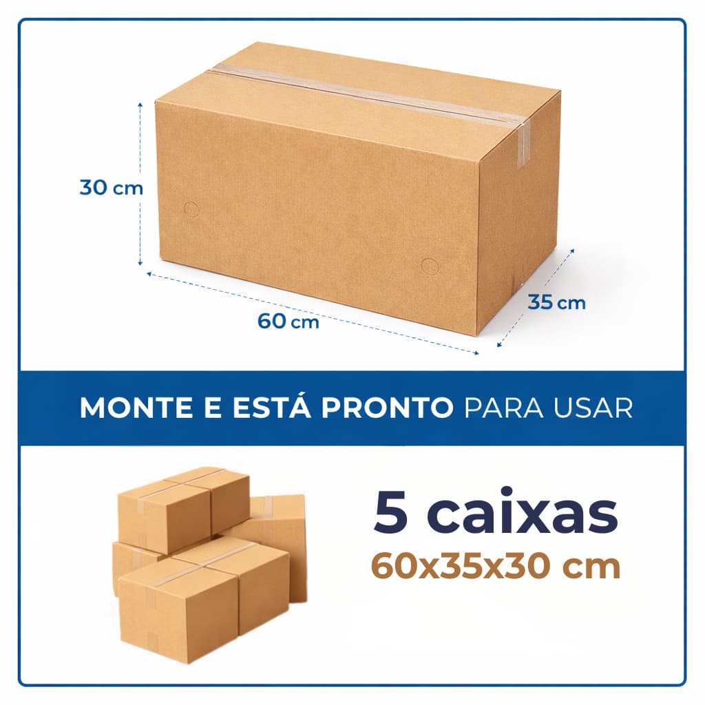 Caixa de Mudança Reuso 60X35X30 Kit 5 Unidades
