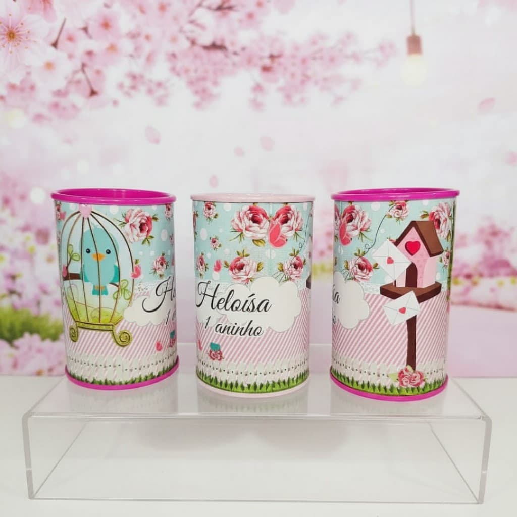 Cofrinhos Personalizados Festa Infantil Jardim Encantado