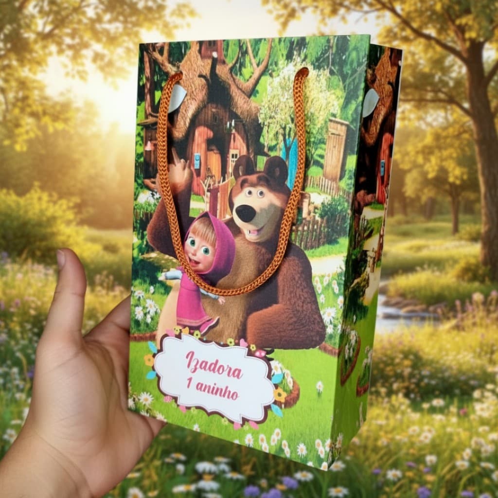 10 Sacolinhas Personalizadas M e o Urso 2
