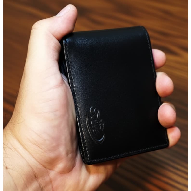 Carteira Masculina Slim Fina Couro 100% Legitimo Premium Porta Cartões CNH Abertura Tripla Presente