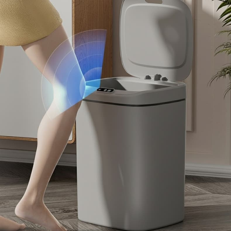 Lixeira 20L Sensor Automática Inteligente Usa para Sala / Banheiro/ Cozinha Cor Cinza a Pilha