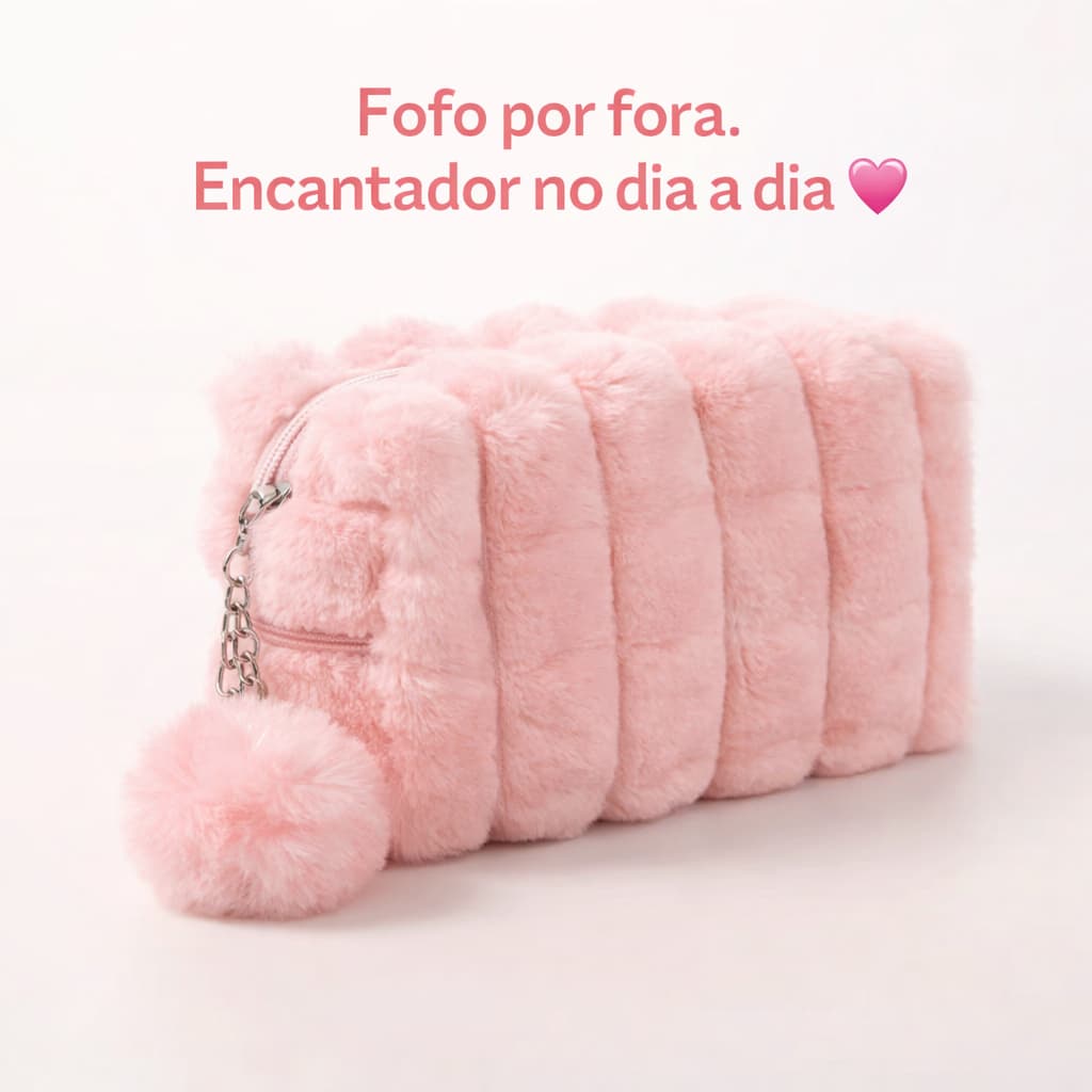 Estojo Organizadores de Pelúcia Super Macia Compacto e Charmoso