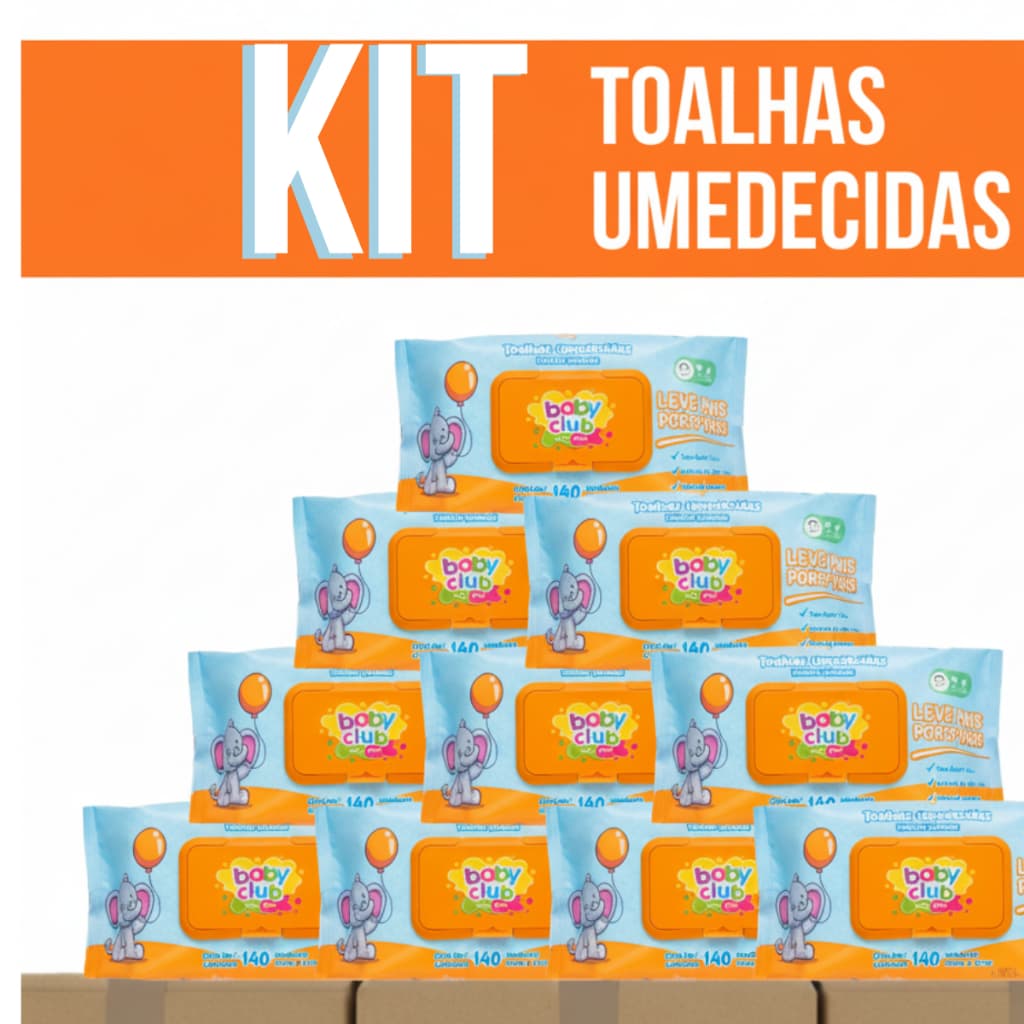 Kit Toalhinhas Umedecidas Baby Club Lenços Bebe Neném Menina Menino