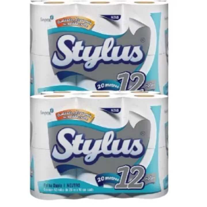 Papel Higiênico Folha Dupla Stylus 24 Unidades 100% Fibras Celulósicas