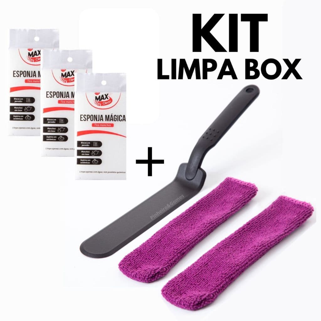 KIT Limpeza de Vãos Box + Esponjas Mágicas Melamina Limpador De Transpasse Frestas e Fendas Ákora