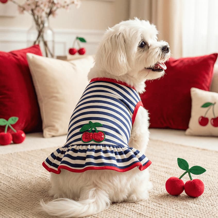 Vestido para Cachorro e Gato Algodão Premium- Roupa Pet Temática Joaninha Girassol -Confortáve