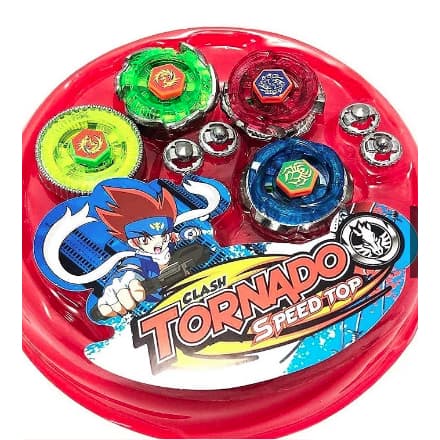 Kit Beyblade Metal Led 5d + 2 Lançador + Pião Tornado Com Arena