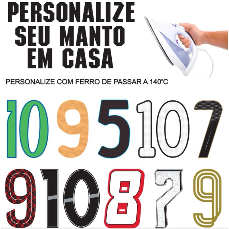 Fonte em termocolante para personalizar camisas com ferro de passar roupa