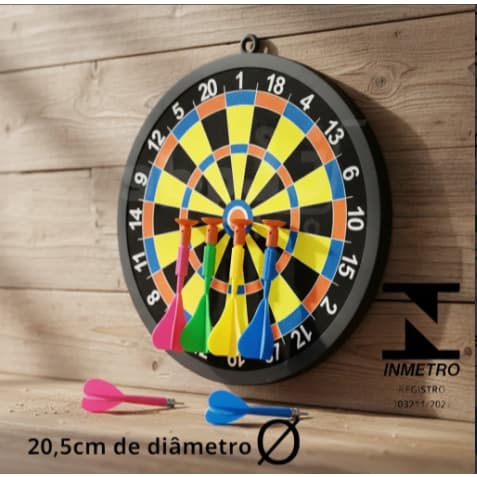 Jogo de Dardos Infantil Diversão 4 Dardos Ventosa Competição