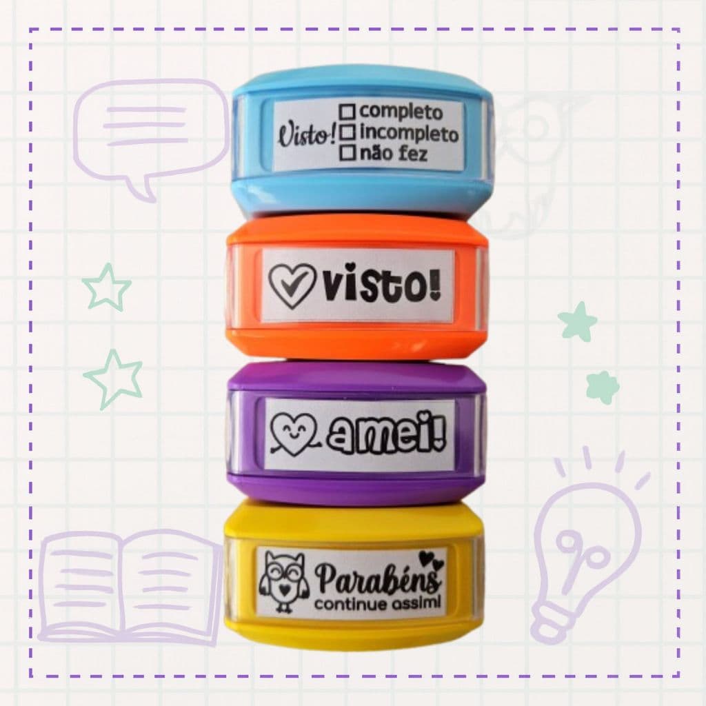 PROFESSORES KIT COM 4 CARIMBOS USO ESCOLAR