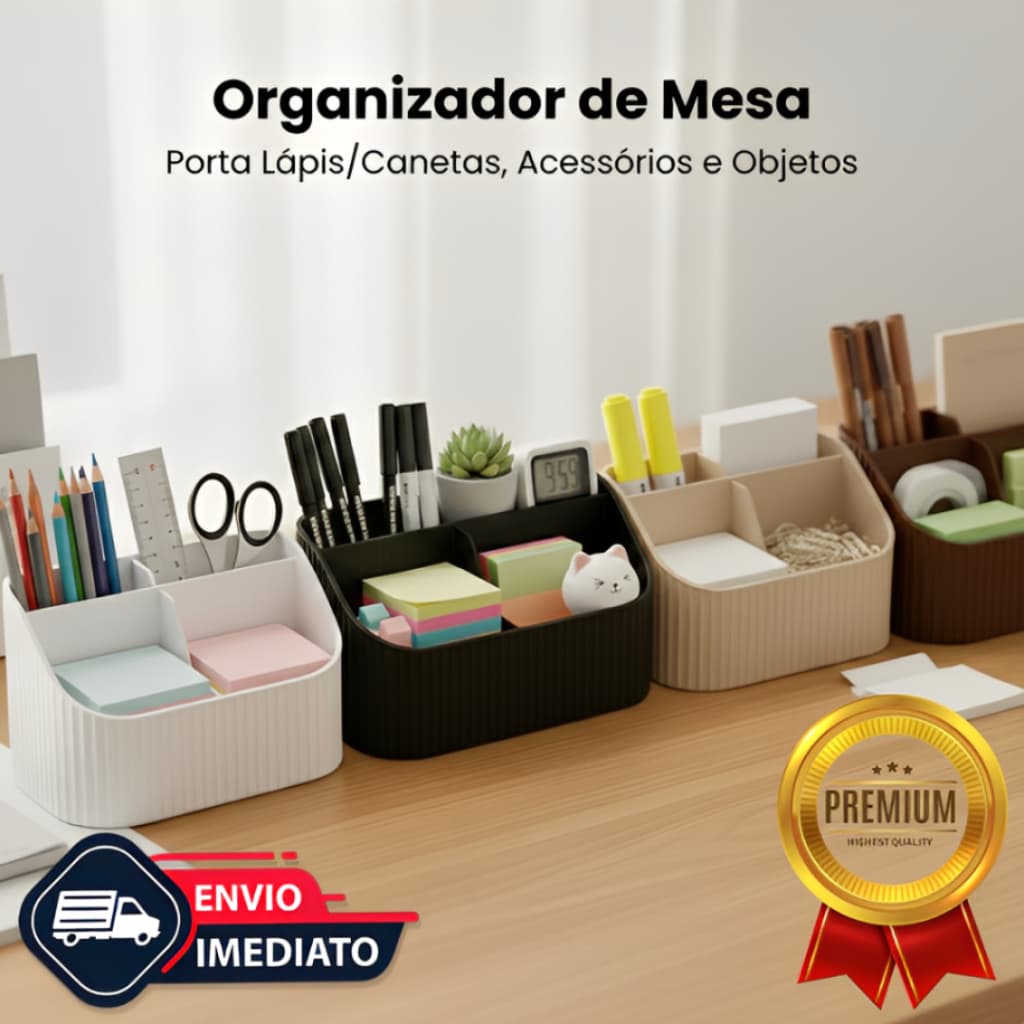 Organizador de Mesa Escritório Home Office Porta Caneta Acessórios Objetos Multifuncional