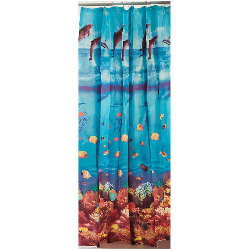 Cortina Box Pvc Fundo Do Mar Azul 198x180cm - Uzoo