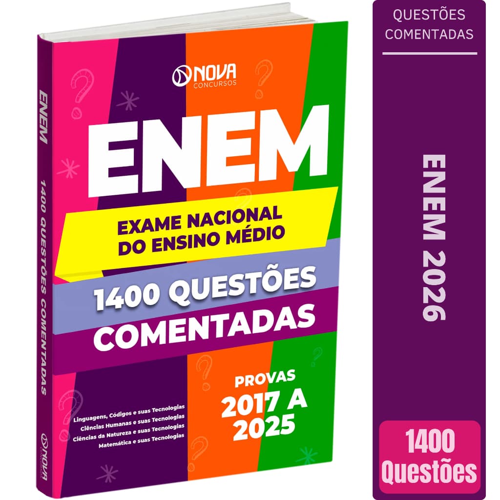 Livro 1.400 Questões Comentadas ENEM 2026 - Provas 2017 a 2025