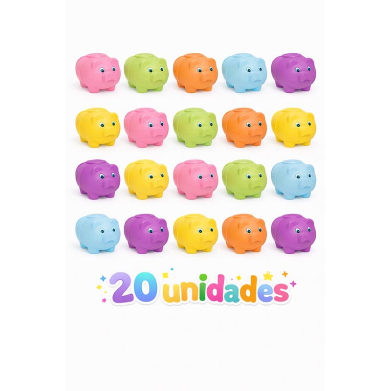 COFRINHO 20 ou 10 COFRE PORQUINHO COLORIDOS GUARDA MOEDAS