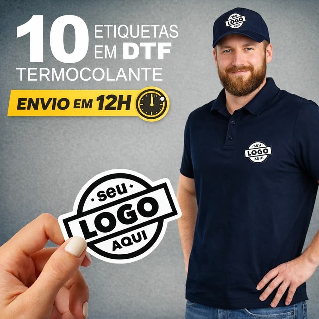 Termocolante DTF com a sua Logomarca Empresas Uniforme Promocional Envio Rápido