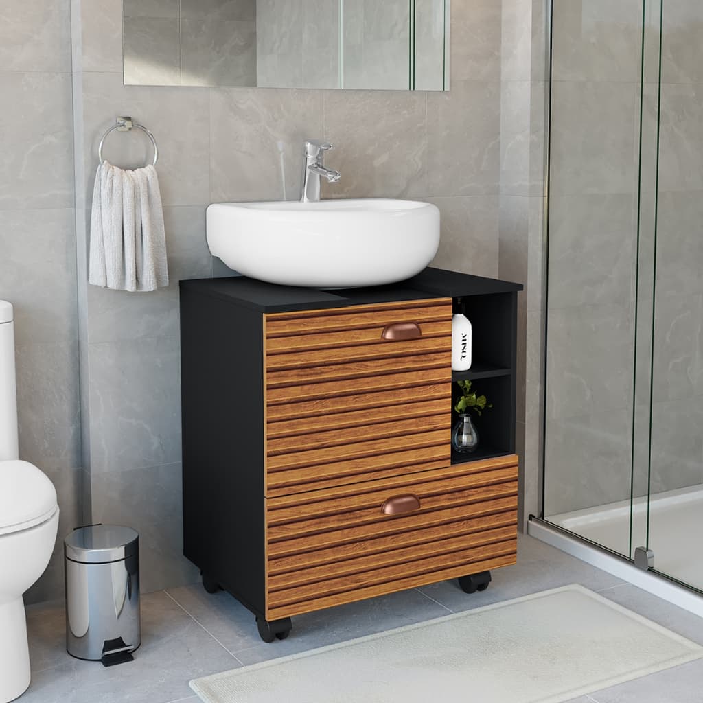 QUEIMA DE ESTOQUE!! Gabinete Armário Banheiro Pia De Coluna Seul Com Rodízios 2 Portas VÁRIAS CORES!!