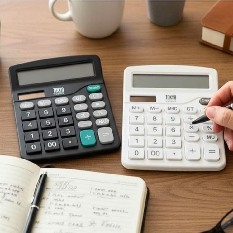 Calculadora colorida 12 Dígitos Teclado Grande Escritório Escola Papelaria