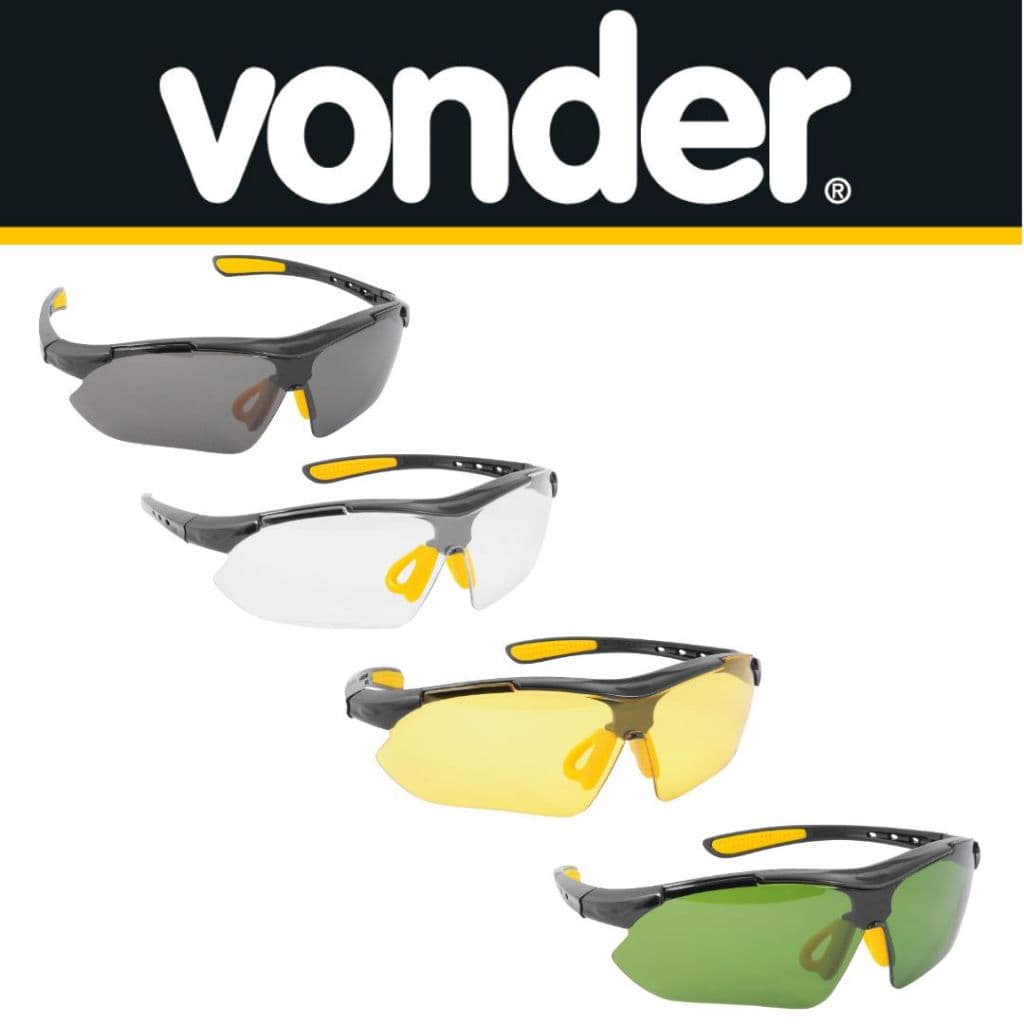 Kit Óculos de Segurança EPI VONDER  Proteção Profisional e Estilo