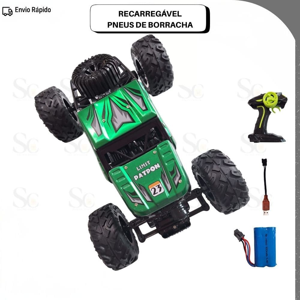 Carro de Controle Remoto 4x4 Monster Truck Off Road Pneus Grandes Alta Performance