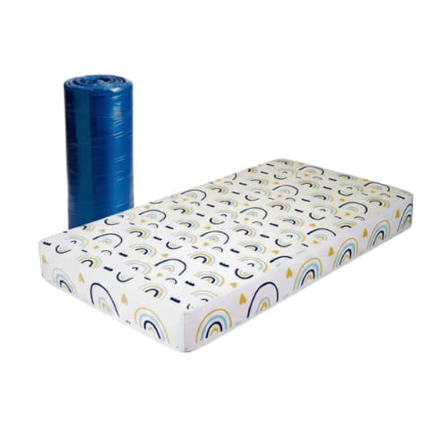 Colchão Infantil D18 Espuma 130x60 P/ Berço Mini Cama Premium Confortável Antialérgico - Blue Moby