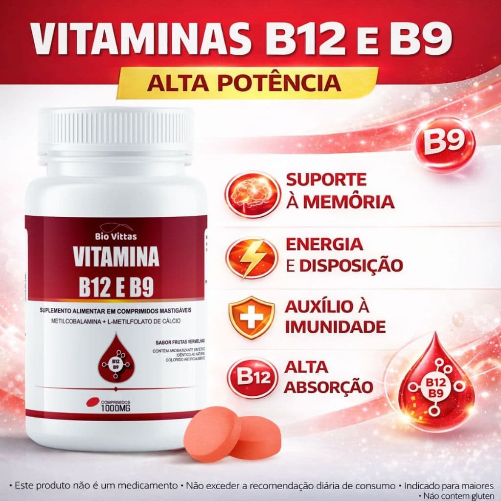 B12 Vitaminas Anti Cabelos Brancos e Fortalecimento dos Fios Capilar B12 + B9
