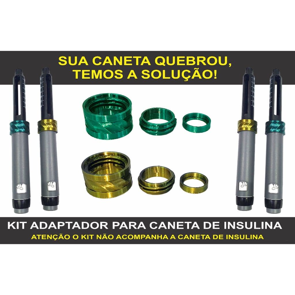 Kit adaptador para Caneta de Insulina NPH E REGULAR. Não acompanha a Caneta.
