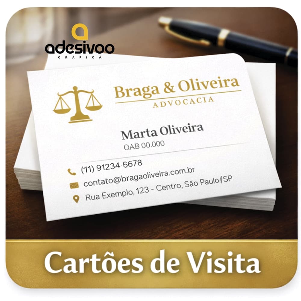 Cartões de visita Personalizados Couchê 300gr Laminação Fosca Frente e verso / 50 unid / 100 Unid / 500 Unid