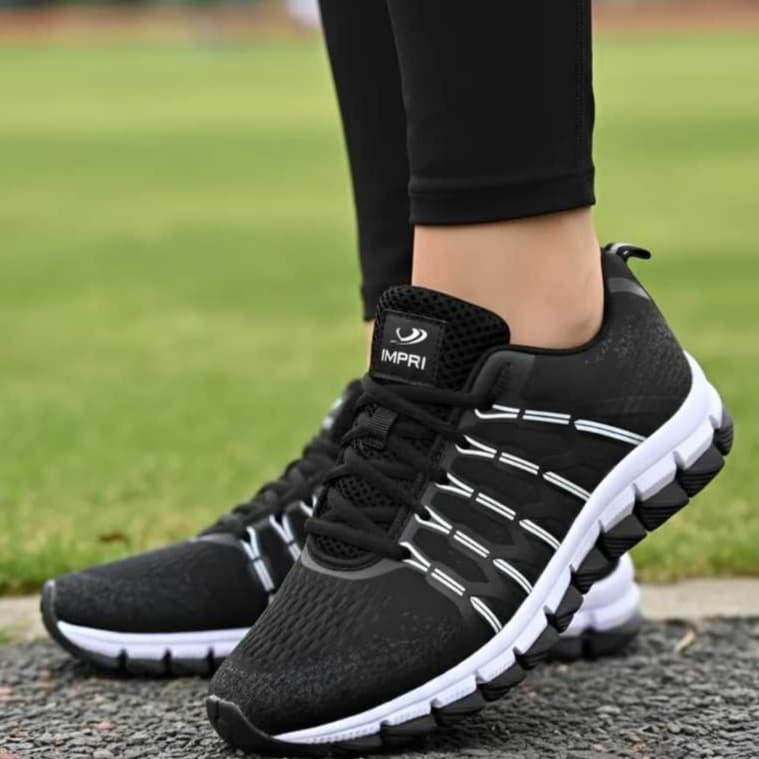 Tenis Esportivo Feminino Academia Caminhada Leve Resistente Confortavel Dia a Dia Trabalho Preto