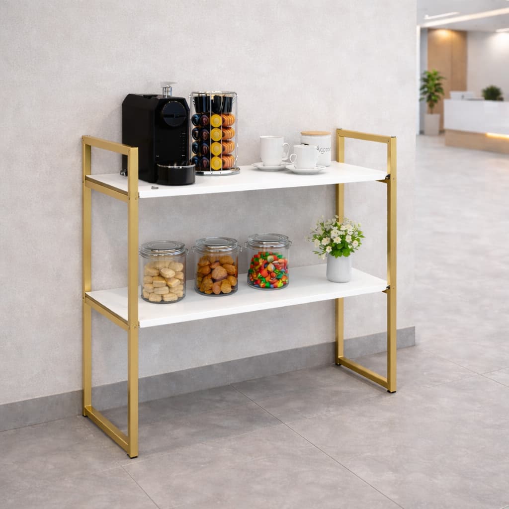 Aparador Estilo Industrial Cantinho Do Cafe 80x90 Luxo Prateleira Aço Com Madeira