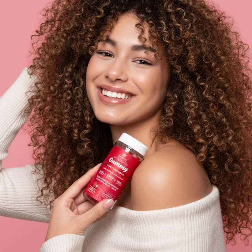 Vitamina VittaControl Gummy ZERO Crescimento do Cabelo,  Fortalecimento das Unhas e Pele Linda
