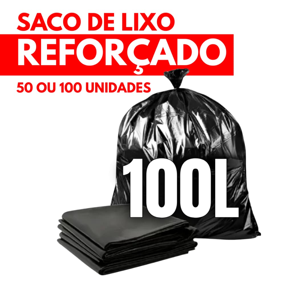 SACO DE LIXO REFORÇADO 100 L PRETO